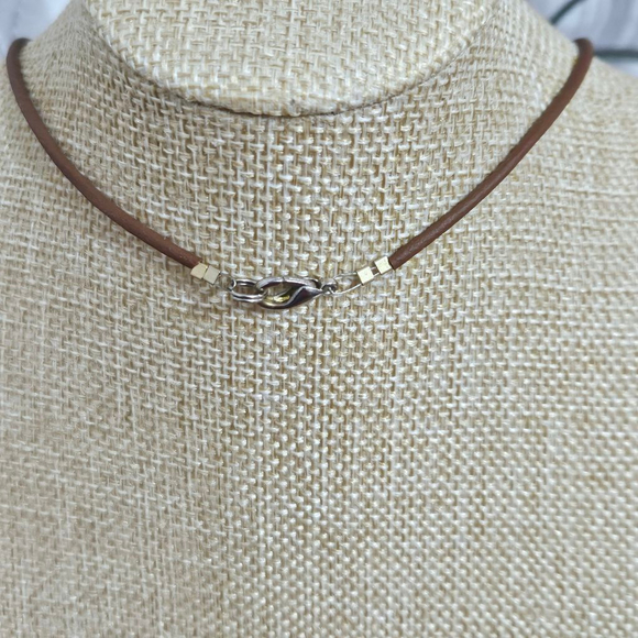 Vintage Brown Jasper Pendant Necklace - Picture 4 of 4